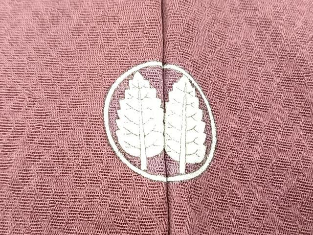 平和屋着物■上質な色無地　氷割れ地紋　浅蘇芳色　正絹　逸品　BAAX3739yc