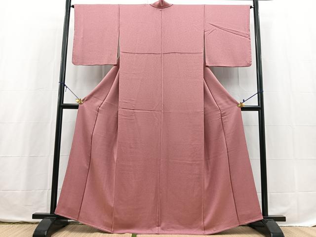 平和屋着物■上質な色無地　浅蘇芳色　正絹　逸品　BAAX3740yc