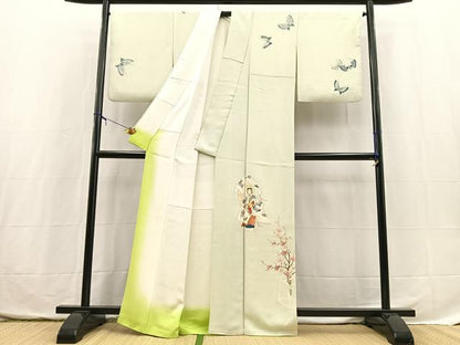 平和屋着物■訪問着　手描き　能　正絹　逸品　BAAX3741yc