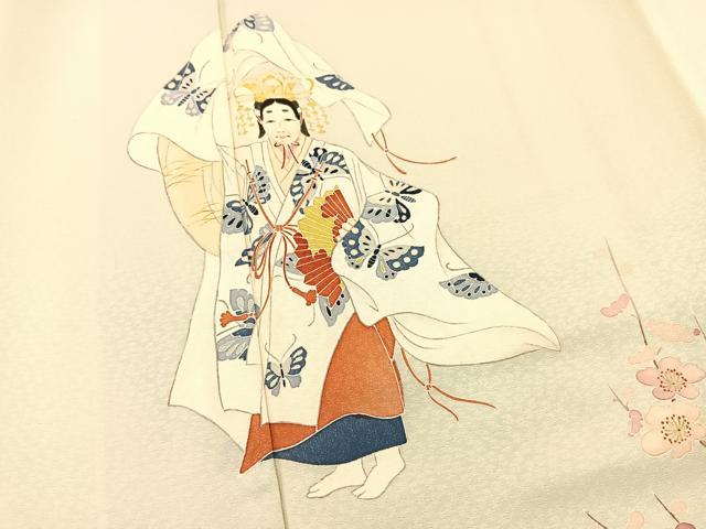平和屋着物■訪問着　手描き　能　正絹　逸品　BAAX3741yc
