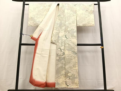 平和屋着物■上質な小紋　風景花文　金彩　正絹　逸品　BAAX3744yc