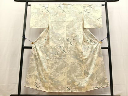 平和屋着物■上質な小紋　風景花文　金彩　正絹　逸品　BAAX3744yc