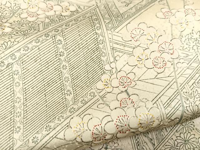 平和屋着物■上質な小紋　風景花文　金彩　正絹　逸品　BAAX3744yc