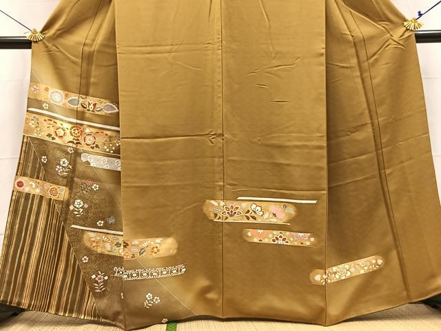 平和屋着物■訪問着　更紗花文　暈し染め　金彩　正絹　逸品　BAAX3745yc