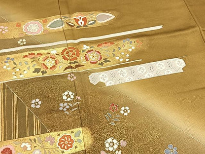 平和屋着物■訪問着　更紗花文　暈し染め　金彩　正絹　逸品　BAAX3745yc