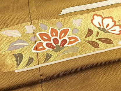 平和屋着物■訪問着　更紗花文　暈し染め　金彩　正絹　逸品　BAAX3745yc