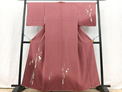 平和屋着物■訪問着　草花文　暈し染め　金銀彩　正絹　逸品　BAAX3747yc