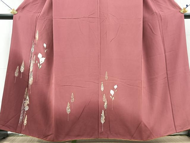 平和屋着物■訪問着　草花文　暈し染め　金銀彩　正絹　逸品　BAAX3747yc