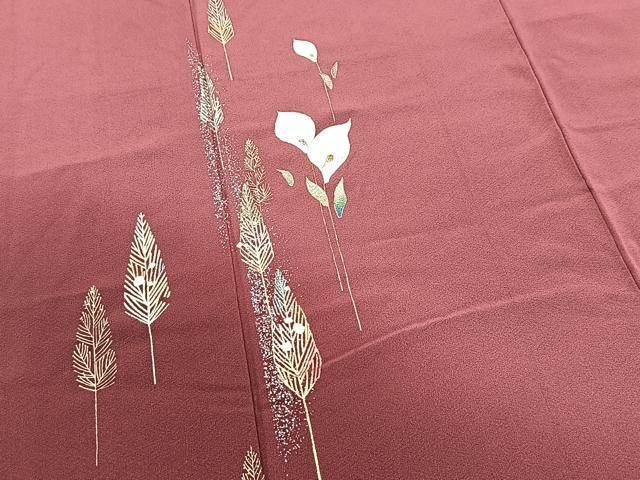 平和屋着物■訪問着　草花文　暈し染め　金銀彩　正絹　逸品　BAAX3747yc