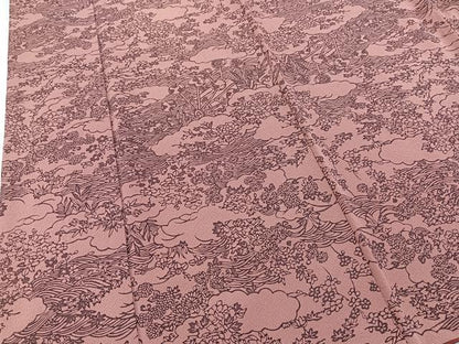 平和屋着物■上質な小紋　型絵染　水車花文　正絹　逸品　BAAX3748yc