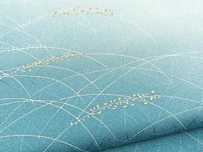 平和屋着物■訪問着　刺繍　稲穂文　暈し染め　正絹　逸品　BAAX3750yc