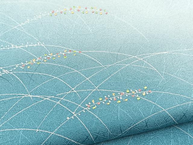 平和屋着物■訪問着　刺繍　稲穂文　暈し染め　正絹　逸品　BAAX3750yc