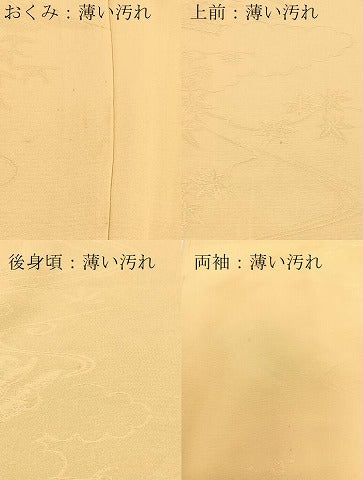 平和屋着物■上質な色無地　流水風景地紋　蜂蜜色　正絹　逸品　BAAX3753yc
