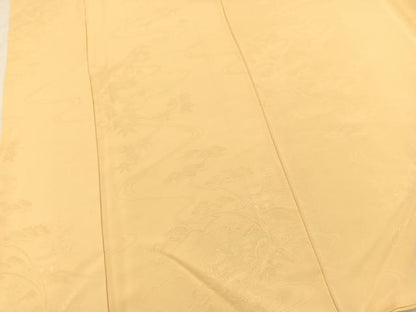 平和屋着物■上質な色無地　流水風景地紋　蜂蜜色　正絹　逸品　BAAX3753yc