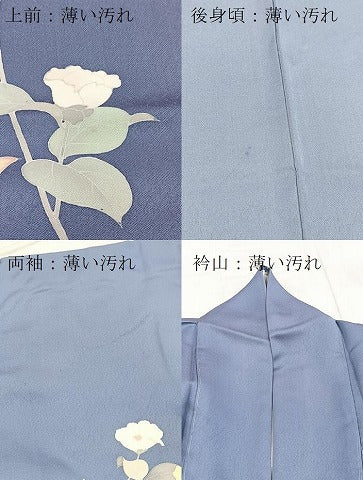 平和屋着物■訪問着　作家物　椿　正絹　逸品　BAAX3755yc