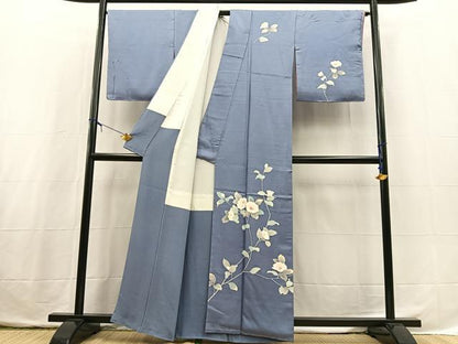 平和屋着物■訪問着　作家物　椿　正絹　逸品　BAAX3755yc