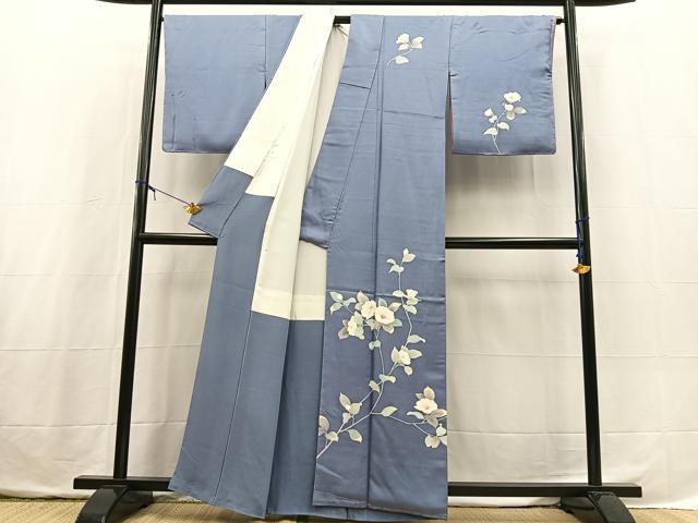 平和屋着物■訪問着　作家物　椿　正絹　逸品　BAAX3755yc
