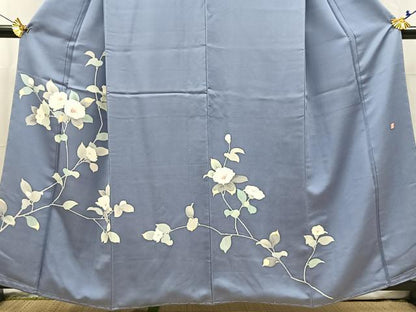 平和屋着物■訪問着　作家物　椿　正絹　逸品　BAAX3755yc