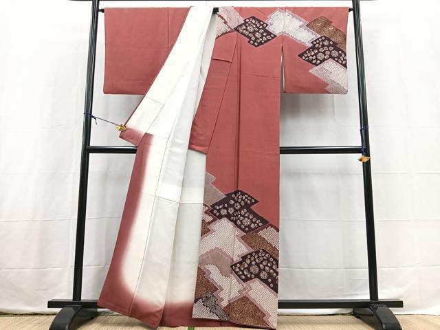 平和屋着物■訪問着　絞り　辻が花　金彩　正絹　逸品　BAAX3756yc