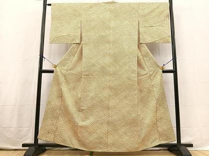 平和屋着物■上質な小紋　幾何学文様　正絹　逸品　BAAX3757yc