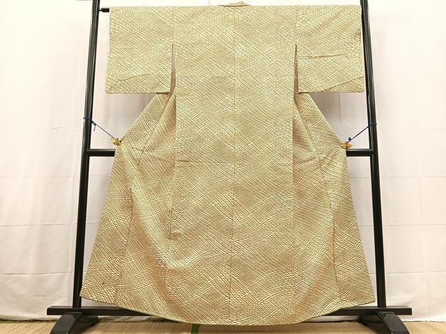 平和屋着物■上質な小紋　幾何学文様　正絹　逸品　BAAX3757yc