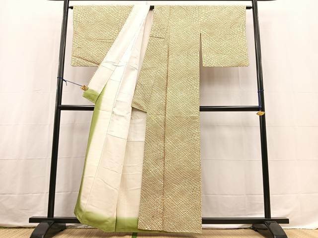 平和屋着物■上質な小紋　幾何学文様　正絹　逸品　BAAX3757yc