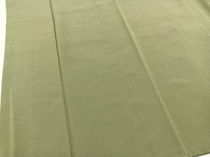 平和屋着物■上質な色無地　山葵色　正絹　逸品　BAAX3758yc