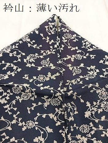 平和屋着物■上質な小紋　型染め　草花文　正絹　逸品　BAAX3760yc