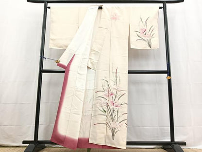 平和屋着物■訪問着　手描き　杜若文　金彩」　正絹　逸品　BAAX3761yc