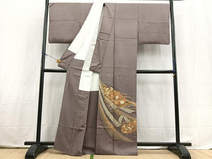 平和屋着物■豪華色留袖　文箱花文　金彩　正絹　逸品　BAAX3764yc