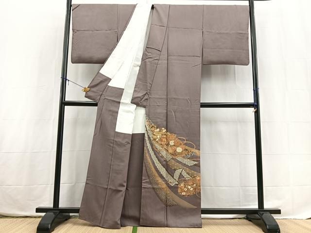 平和屋着物■豪華色留袖　文箱花文　金彩　正絹　逸品　BAAX3764yc
