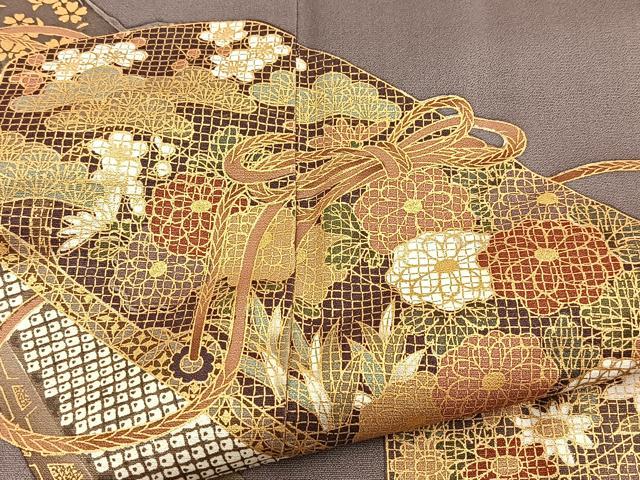 平和屋着物■豪華色留袖　文箱花文　金彩　正絹　逸品　BAAX3764yc