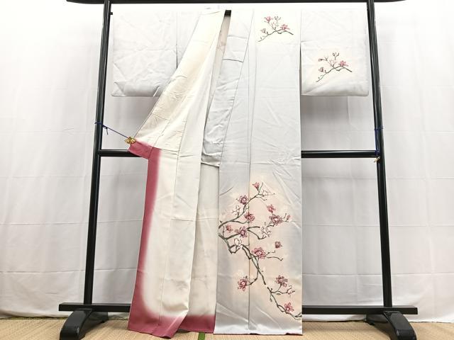 平和屋着物■訪問着　枝花文　暈し染め　正絹　逸品　BAAX3765yc
