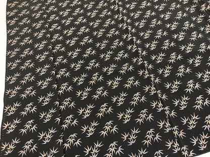 平和屋着物■上質な小紋　笹の葉文　黒地　正絹　逸品　BAAX3767yc