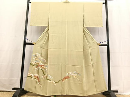 平和屋着物■豪華色留袖　笠松文　金彩　正絹　逸品　BAAX3770yc