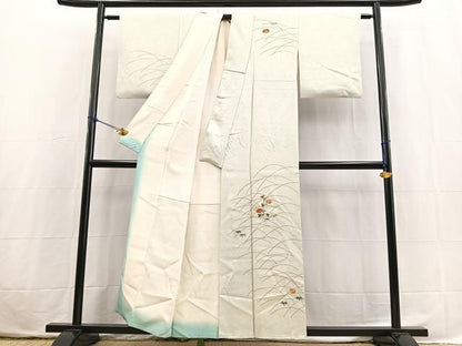 平和屋着物■訪問着　総刺繍　草花文　金彩　正絹　逸品　BAAX3775yc