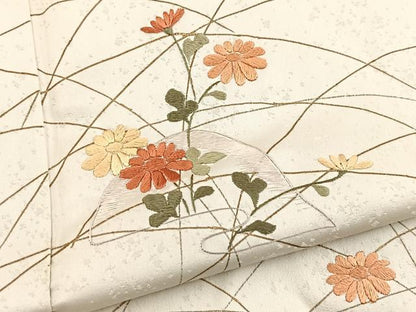 平和屋着物■訪問着　総刺繍　草花文　金彩　正絹　逸品　BAAX3775yc