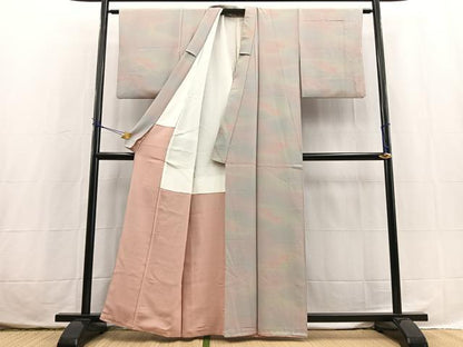 平和屋着物■上質な小紋　雲重ね文　暈し染め　正絹　逸品　BAAX3779yc