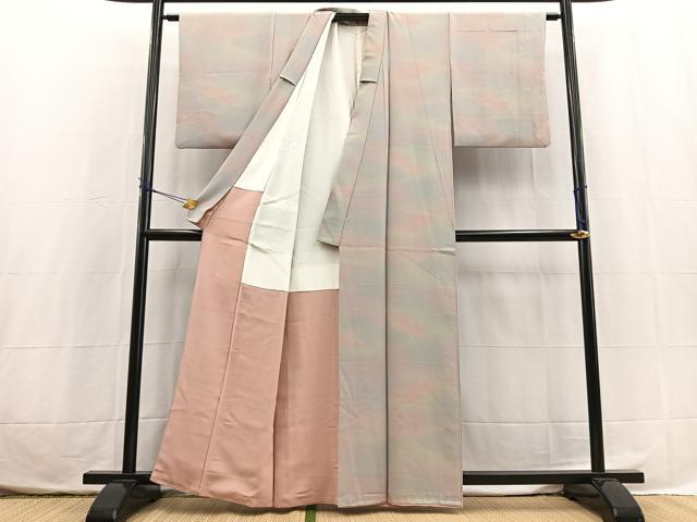 平和屋着物■上質な小紋　雲重ね文　暈し染め　正絹　逸品　BAAX3779yc