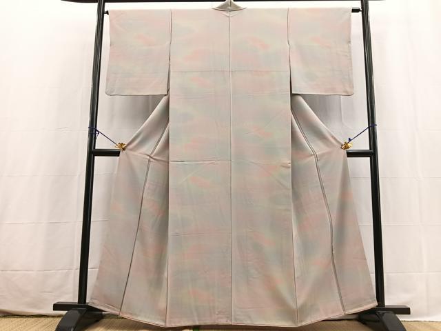 平和屋着物■上質な小紋　雲重ね文　暈し染め　正絹　逸品　BAAX3779yc