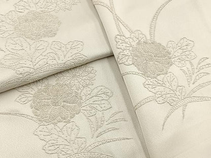 平和屋着物■中国三大刺繍　相良刺繍　訪問着　草花文　正絹　逸品　BAAX3783yc
