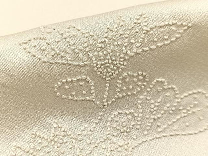 平和屋着物■中国三大刺繍　相良刺繍　訪問着　草花文　正絹　逸品　BAAX3783yc