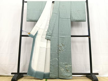 平和屋着物■訪問着　刺繍　椿文　金彩　正絹　逸品　BAAX3785yc