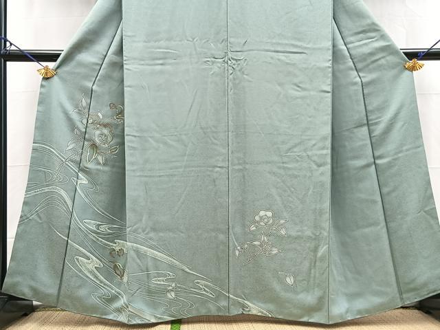平和屋着物■訪問着　刺繍　椿文　金彩　正絹　逸品　BAAX3785yc