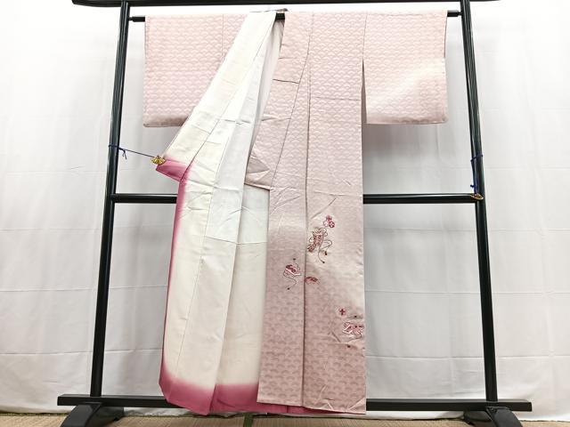 平和屋着物■訪問着　総刺繍　駒刺繍　吉祥花文　暈し染め　金銀糸　正絹　逸品　BAAX3804yc