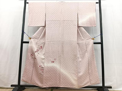 平和屋着物■訪問着　総刺繍　駒刺繍　吉祥花文　暈し染め　金銀糸　正絹　逸品　BAAX3804yc