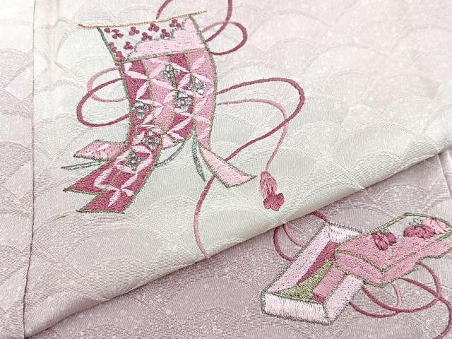 平和屋着物■訪問着　総刺繍　駒刺繍　吉祥花文　暈し染め　金銀糸　正絹　逸品　BAAX3804yc