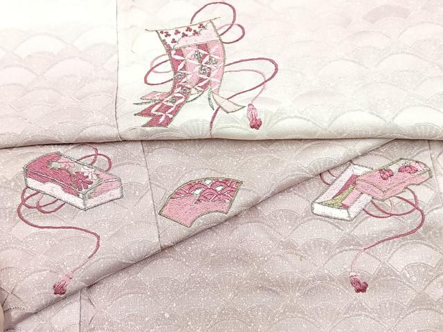 平和屋着物■訪問着　総刺繍　駒刺繍　吉祥花文　暈し染め　金銀糸　正絹　逸品　BAAX3804yc