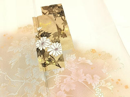 平和屋着物■訪問着　熨斗花文　暈し染め　金彩　正絹　逸品　BAAX3808yc