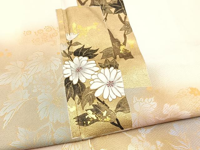 平和屋着物■訪問着　熨斗花文　暈し染め　金彩　正絹　逸品　BAAX3808yc
